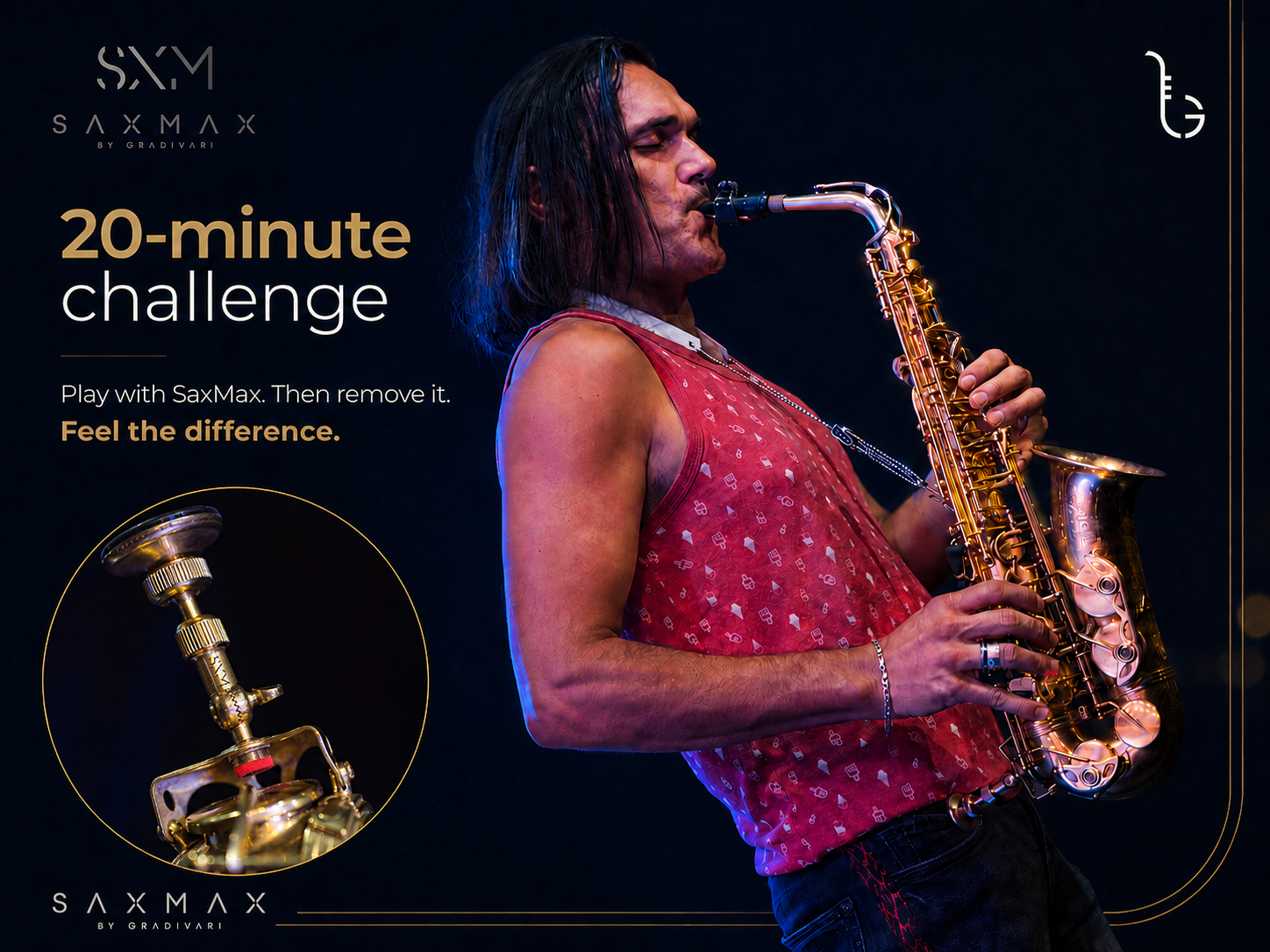 20-minute SaxMax challenge: play with SaxMax, then remove it and feel the difference